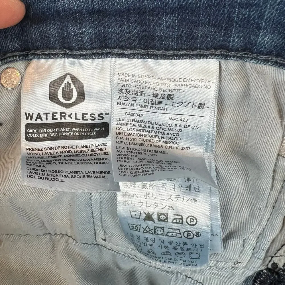 Levis 511 Jeans Mens 42x30 Blue Denim San Francisco Premium Big E Dark‎ Wash